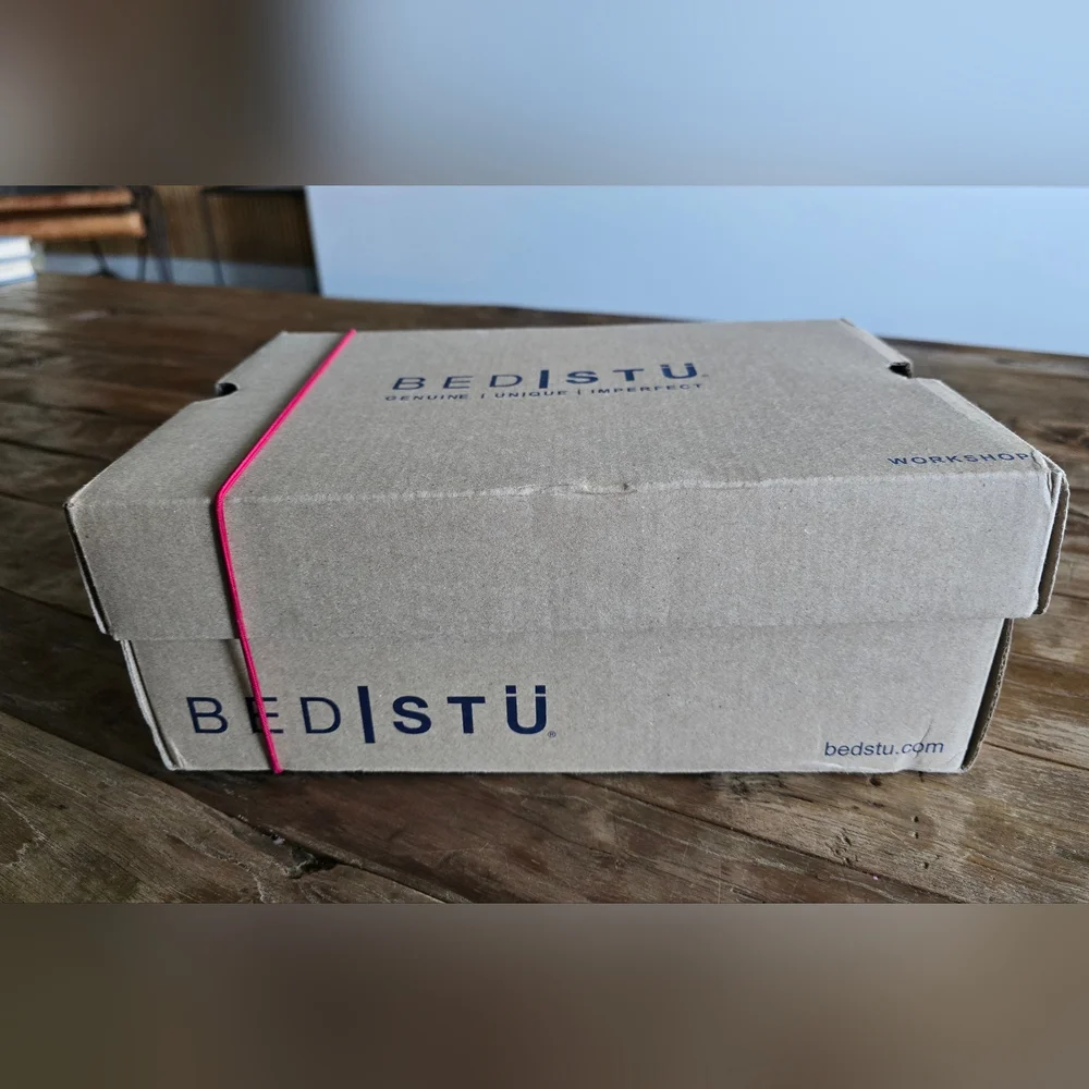 BED|STU Brittany  Brown Ankle Boots with Distressed Leather and Woven Straps - Picture 2 of 11